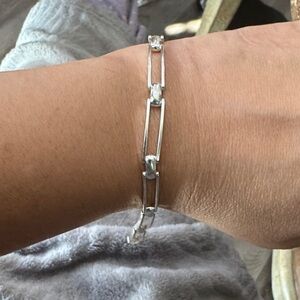 UNISEX STERLING SILVER LONG BOX BRACELET, MADE IN ITALY
